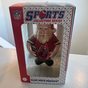 Buccaneers Glass Santa Ornament